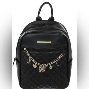 🖤🖤NWT- LUV BETSEY BY Betsey Johnson Faux Leather Quilted Charm BACKPACK 🖤🖤